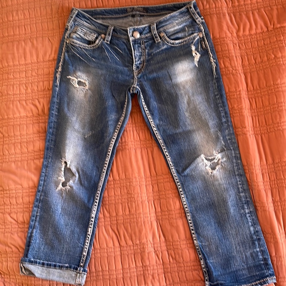Silver AIKO Capri Jeans 30